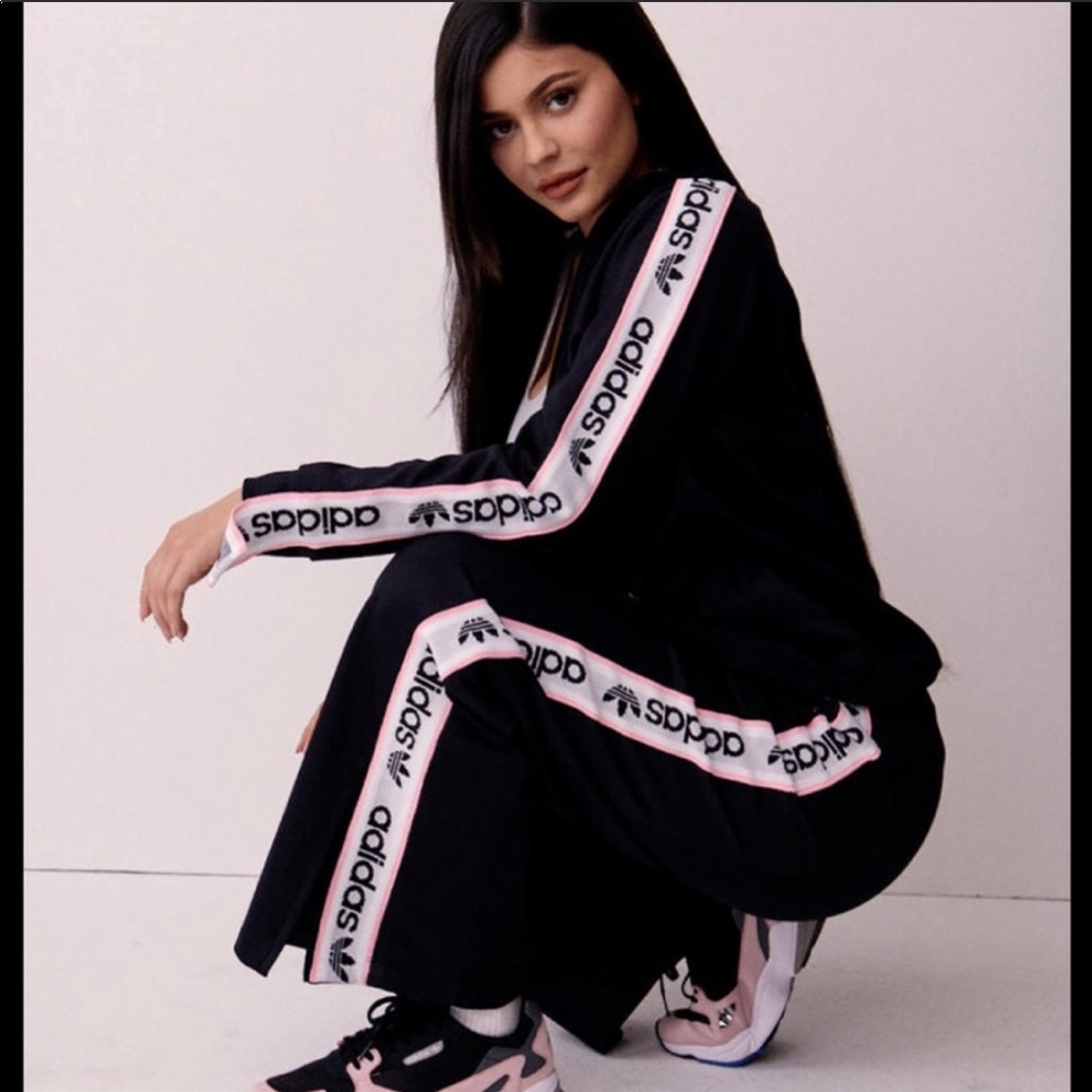 Kylie Jenner adidas track falcon pants